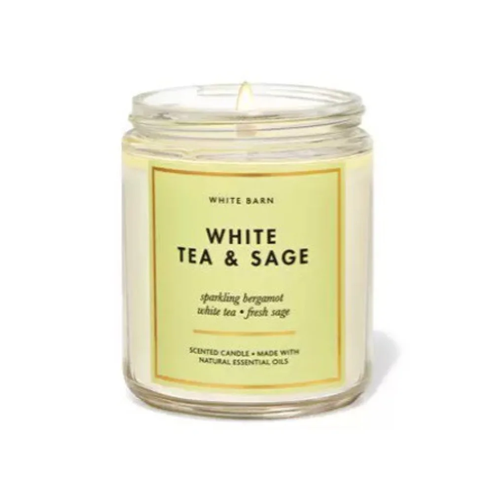 White Tea & Sage Single Wick Candle