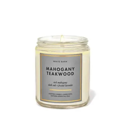 Mahogany Teakwood Single Wick Candle