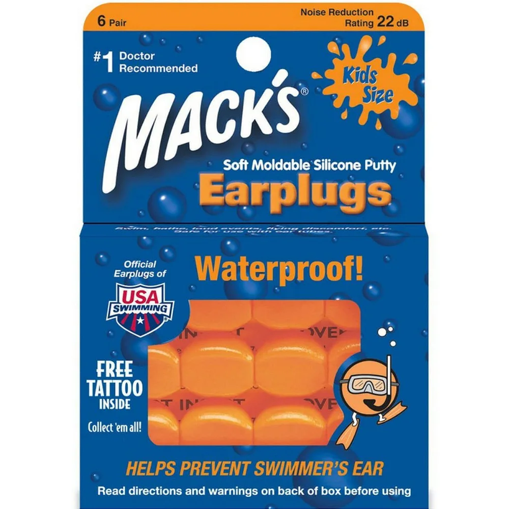 Mack's Kids Size Soft Moldable Silicone Ear Plugs