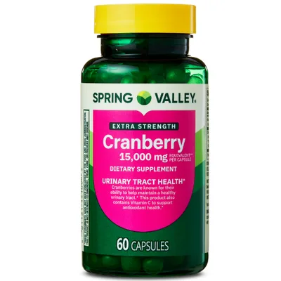 Spring Valley Extra Strength Cranberry Dietary Supplement Capsules, 15,000mg