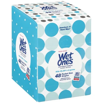 Wet Ones Antibacterial Hand Wipes Singles Fresh Scent