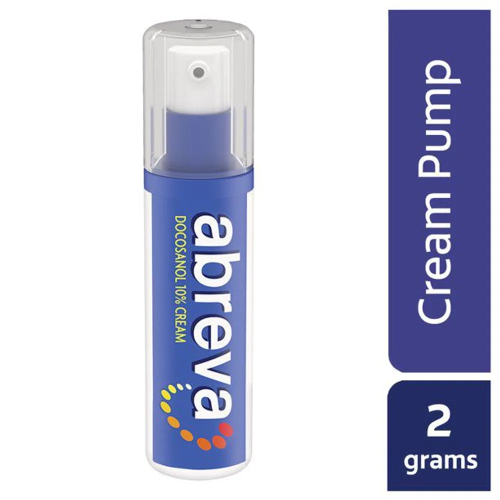 Abreva Docosanol 10% Cream Pump, FDA Approved Treatment for Cold Sore/Fever Blister