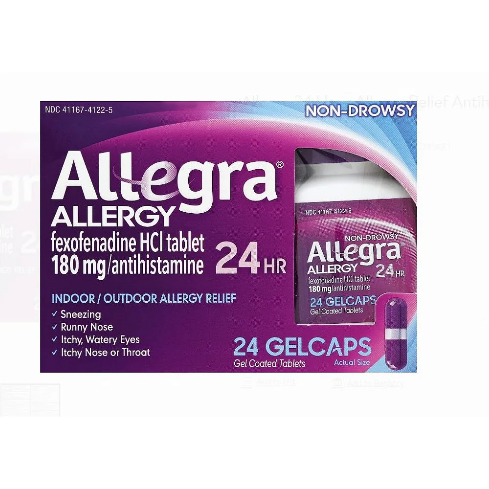 Allegra 24 Hour Allergy Relief Antihistamine Gelcaps