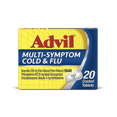 Advil Multi-Symptom Cold and Flu Medicine Fever Reducer Coated Tablets