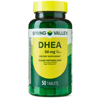 Spring Valley DHEA Dietary Supplement Tablets for Sugar Metabolism, 50 mg