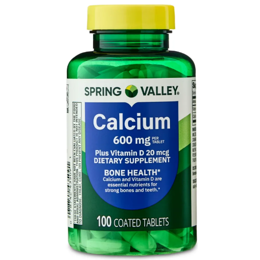 Spring Valley Calcium Plus Vitamin D Tablets, 600 mg