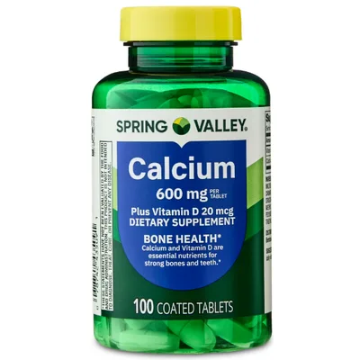 Spring Valley Calcium Plus Vitamin D Tablets, 600 mg