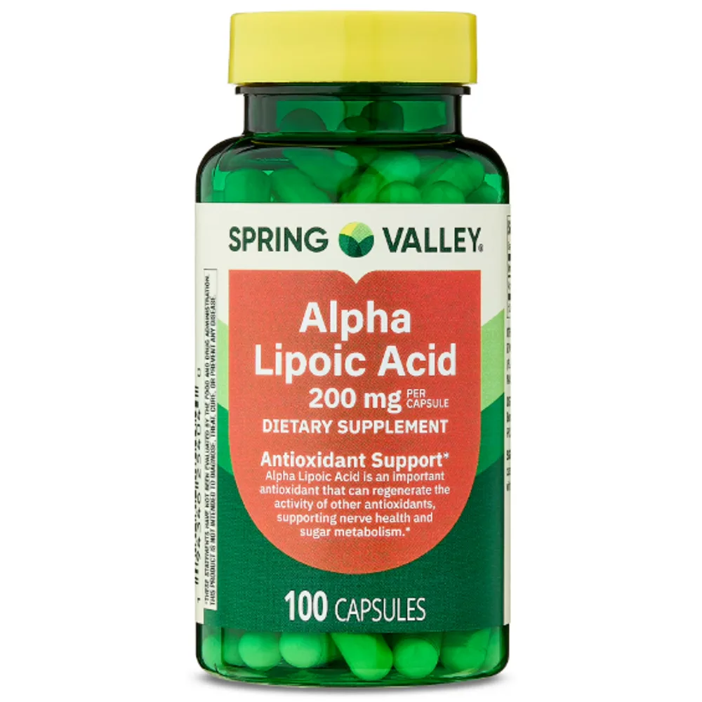 Spring Valley Alpha Lipoic Acid, Antioxidant Support, Dietary Supplement, 200mg