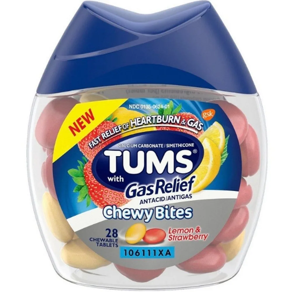 Tums Chewy Bites with Gas Relief Lemon & Strawberry