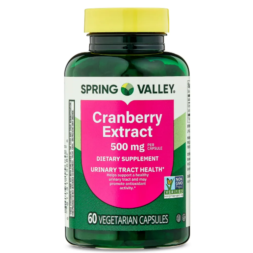 Spring Valley Cranberry Extract Urinary Tract Support Vegetarian Capsules, 500mg