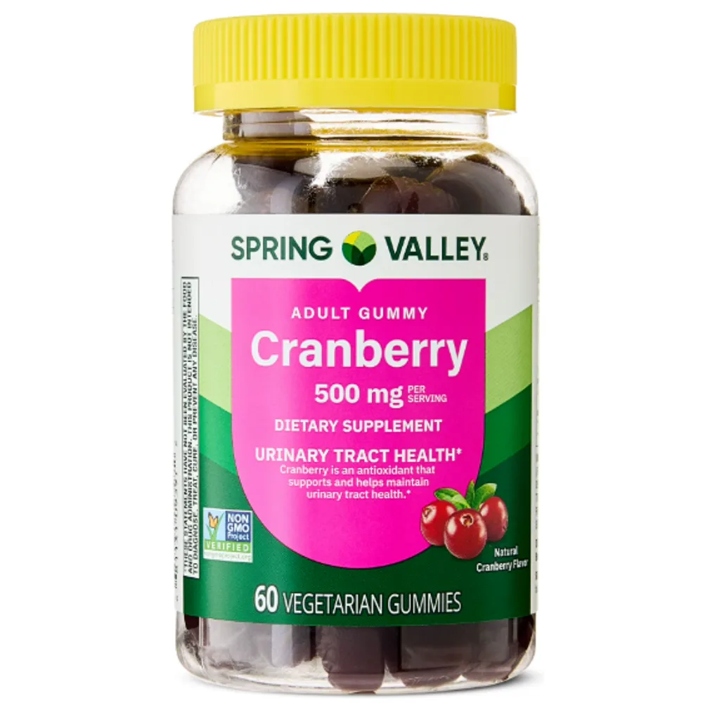 Spring Valley Cranberry Gummies Urinary Tract Support Dietary Supplement, 500 mg
