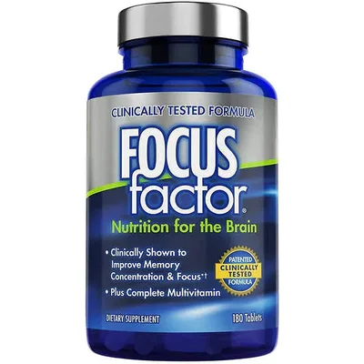 Focus Factor Brain Supplement Multivitamin Improve Memory and Clarity Boost Concentration Neuro Energy Learning Reasoning for Men and Women