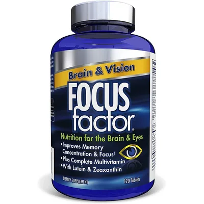 Focus Factor Brain & Vision Dietary Supplement Tablets with Lutein & Zeaxanthin