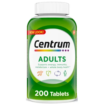 Centrum Adult Complete Multivitamin / Multimineral Supplement Tablet Vitamin D3 B Vitamins Iron Antioxidants