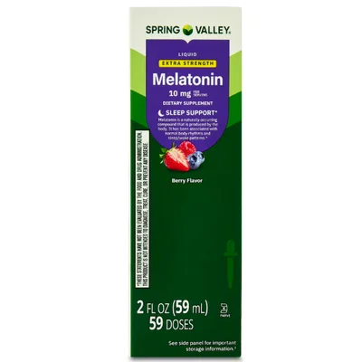 Spring Valley Liquid Melatonin Sleep Support Dietary Supplement, 10 mg