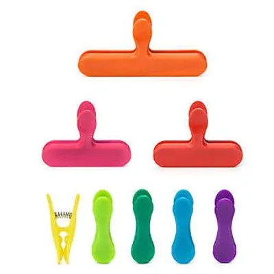 Kikkerland Design Rainbow Bag Clip Set
