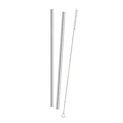 HIC Stainless Steel Tumbler Drinking Straws and Cleaning Brush Set