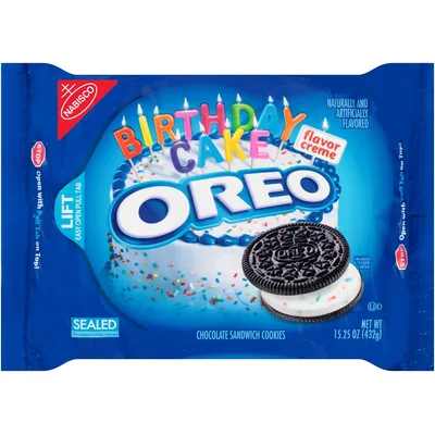 Nabisco Oreo Birthday Cake Chocolate Sandwich Cookies