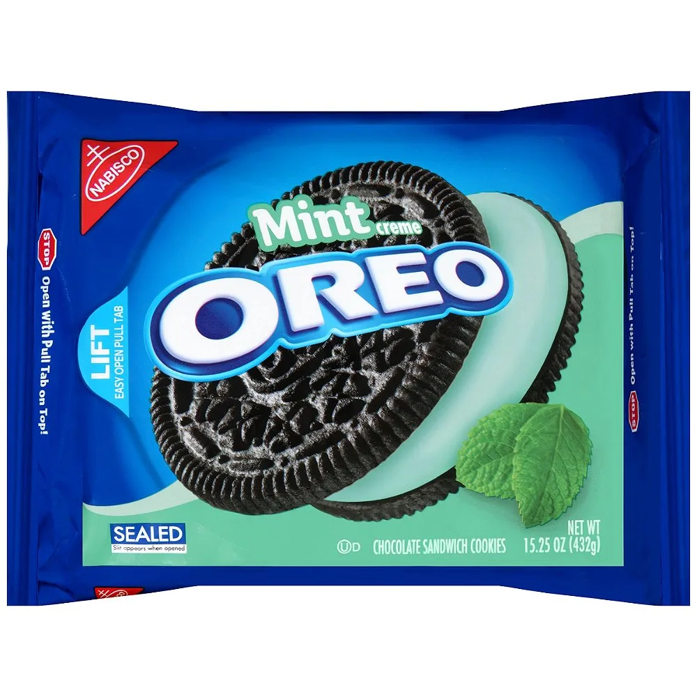 Nabisco Oreo Mint Flavored Crème Chocolate Sandwich Cookies