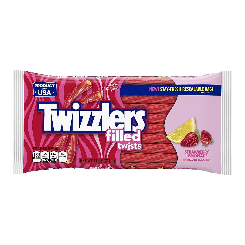 Twizzlers Strawberry Lemonade Filled Twists Licorice Chewy Candy