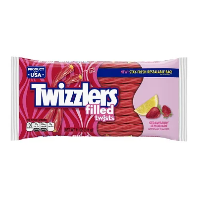 Twizzlers Strawberry Lemonade Filled Twists Licorice Chewy Candy