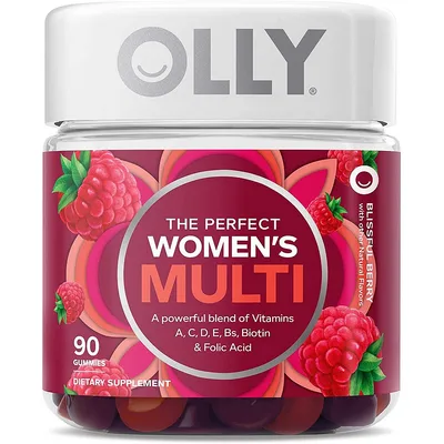 OLLY Women's Multivitamin Gummy Supplement, Vitamins A, D, C, E, Biotin, Folic Acid