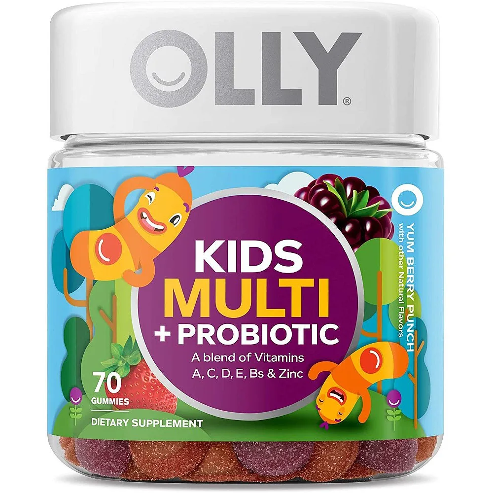 OLLY Kids Multivitamin + Probiotic Gummy, Daily Digestive Supplement, Zinc, Berry Flavor