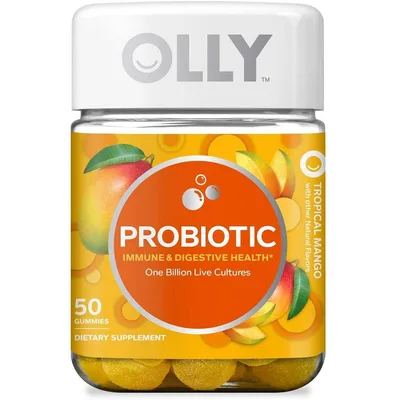 OLLY Probiotic Gummy, Immune & Digestive Health, Probiotic Supplement for Adults, Mango