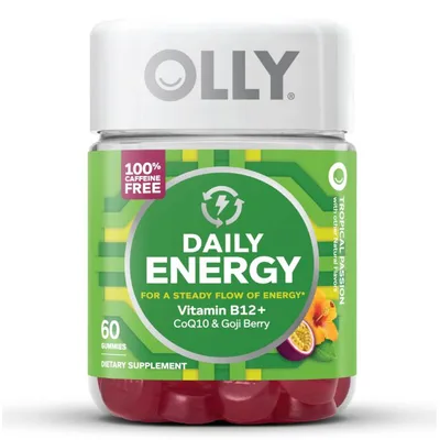 Olly Daily Energy Gummies, Caffeine Free Supplement, Tropical Passion