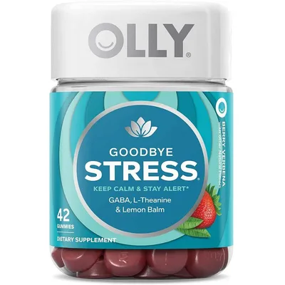 OLLY Goodbye Stress Gummy, Stress Support, GABA, L-Theanine, Lemon Balm, Chamomile, Berry