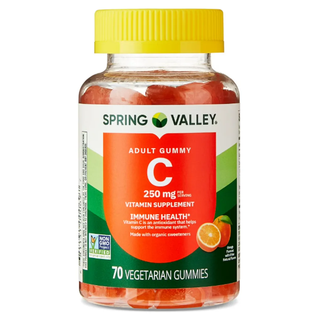 Spring Valley Vitamin C Supplement, Orange Flavor, 250 mg