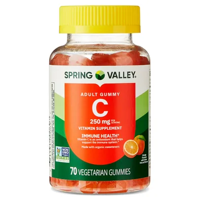 Spring Valley Vitamin C Supplement, Orange Flavor, 250 mg