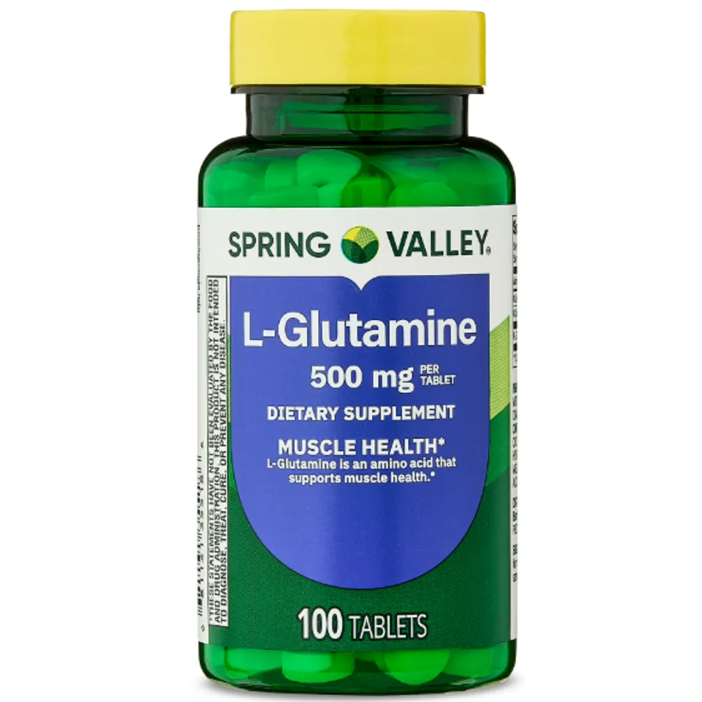 Spring Valley L-Glutamine Dietary Supplement Tablets for Muscle Health, 500 mg