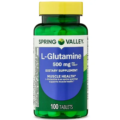 Spring Valley L-Glutamine Dietary Supplement Tablets for Muscle Health, 500 mg