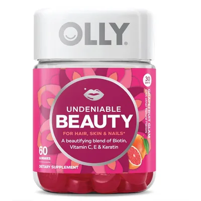 OLLY Undeniable Beauty Gummies, Biotin, Keratin, Supplement for Hair, Skin, Nails,