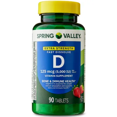 Spring Valley Extra Strength Vitamin D3, 125 mcg (5,000 IU)