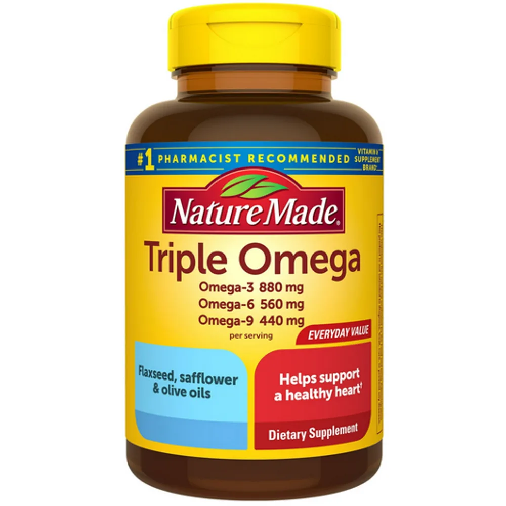 Nature Made Triple Omega 3-6-9 Two a Day Softgels