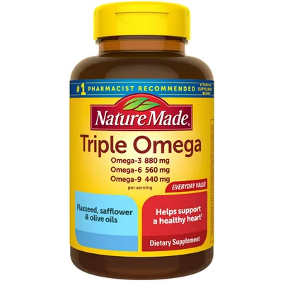 Nature Made Triple Omega 3-6-9 Two a Day Softgels