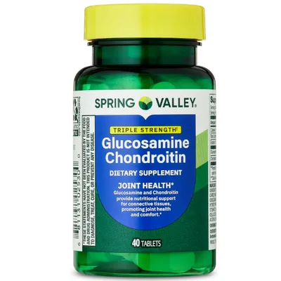 Spring Valley Triple Strength Glucosamine Chondroitin Dietary Supplement Tablets for Joint Health
