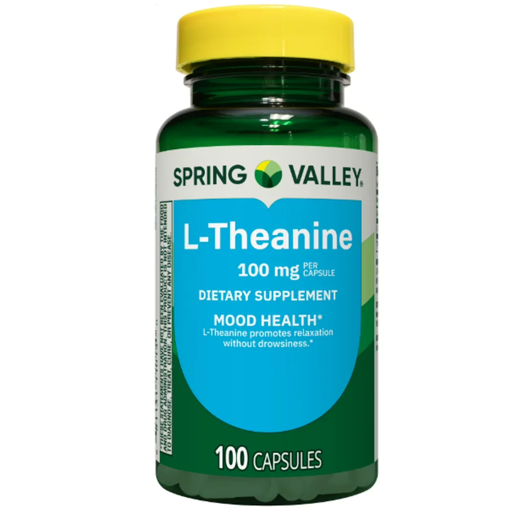 Spring Valley L-Theanine Dietary Supplement Capsules for Mood Support, 100 mg