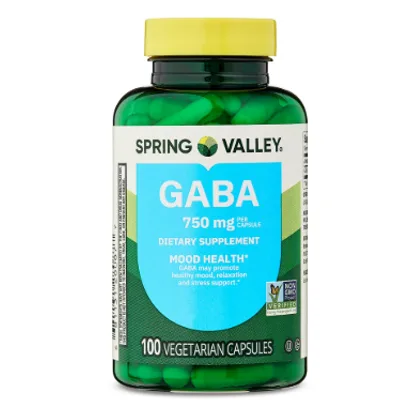 Spring Valley GABA Dietary Supplement Vegetarian Capsules for Mood Health, 750 mg
