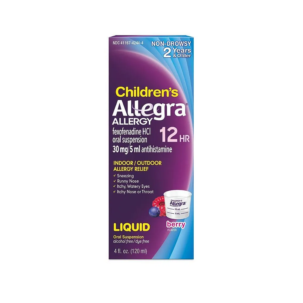 Allegra Children's 12 Hour Allergy Relief 30mg Oral Suspension Berry