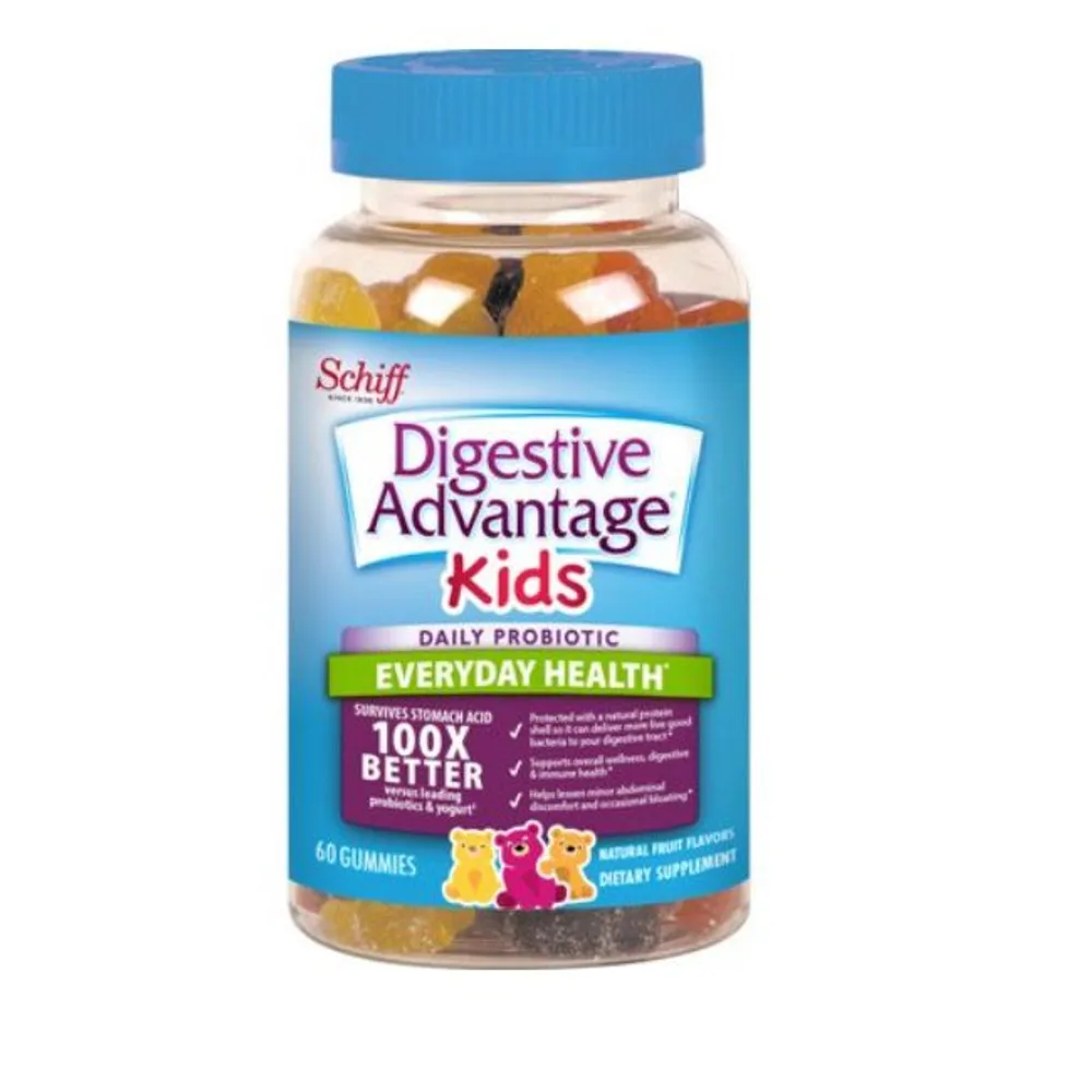 Schiff Digestive Advantage Kids Daily Probiotic Gummies Natural Fruit Flavors