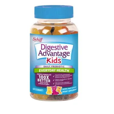 Schiff Digestive Advantage Kids Daily Probiotic Gummies Natural Fruit Flavors