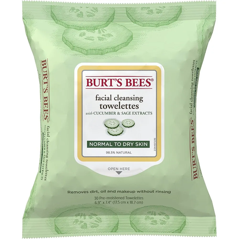 Burt's Bees Makeup Remover Wipes For Normal To Dry Skin, Cucumber And Sage