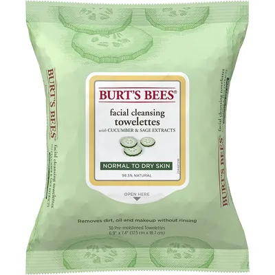 Burt's Bees Makeup Remover Wipes For Normal To Dry Skin, Cucumber And Sage