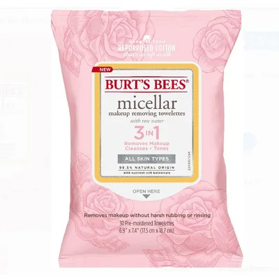 Burts Bees Micellar Cleansing Towelettes with Rose Water
