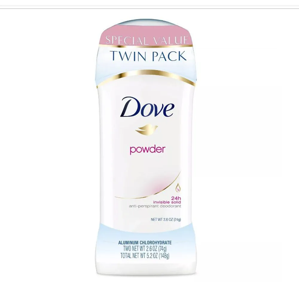 Dove Powder Invisible Solid Antiperspirant Deodorant Twin Pack