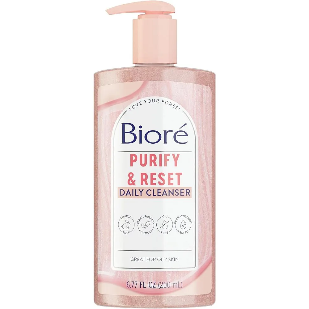 Bioré Rose Quartz + Charcoal Daily Purifying Cleanser