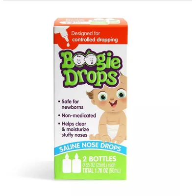 Boogie Drops Saline Nose Drops Twin Pack